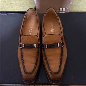 Mezlan Tan Leather Slip-On Loafers